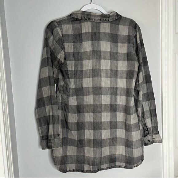 Soft Surroundings Gray Plaid Trieste Tunic Shirt - Picture 8 of 9